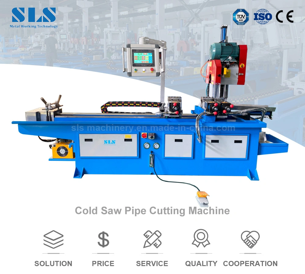 SLS Stainless Steel, Copper, Iron, Aluminium, Round, Square Metal Tube, Profile Pipe, Automatic Hydraulic Cold Disk Saw, CNC Pipe Circular Saw Cutting Machine